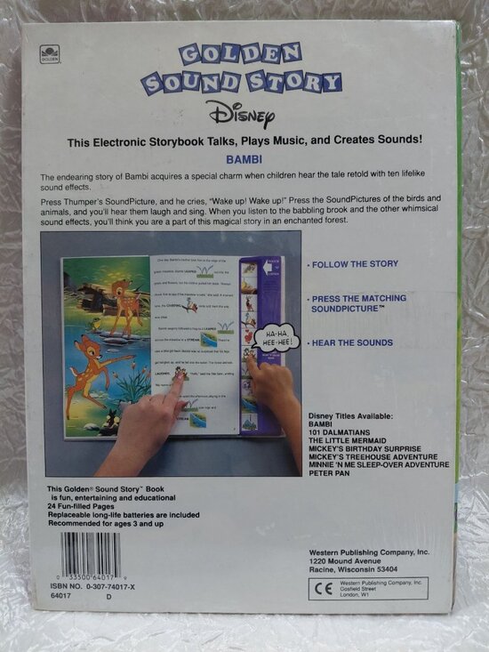 Disney Golden Sound Story Bambi Touch N Listen Electronic Storybook New Sealed - Picture 8 of 8